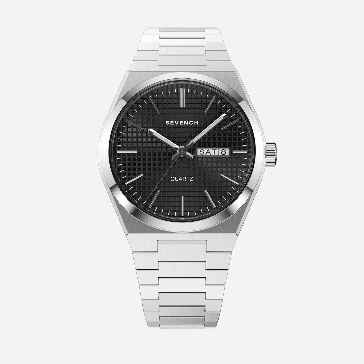 Sevench Dubai Silver & Black | Affordable Men's Watch | Quartz Movement & Water Resistant
