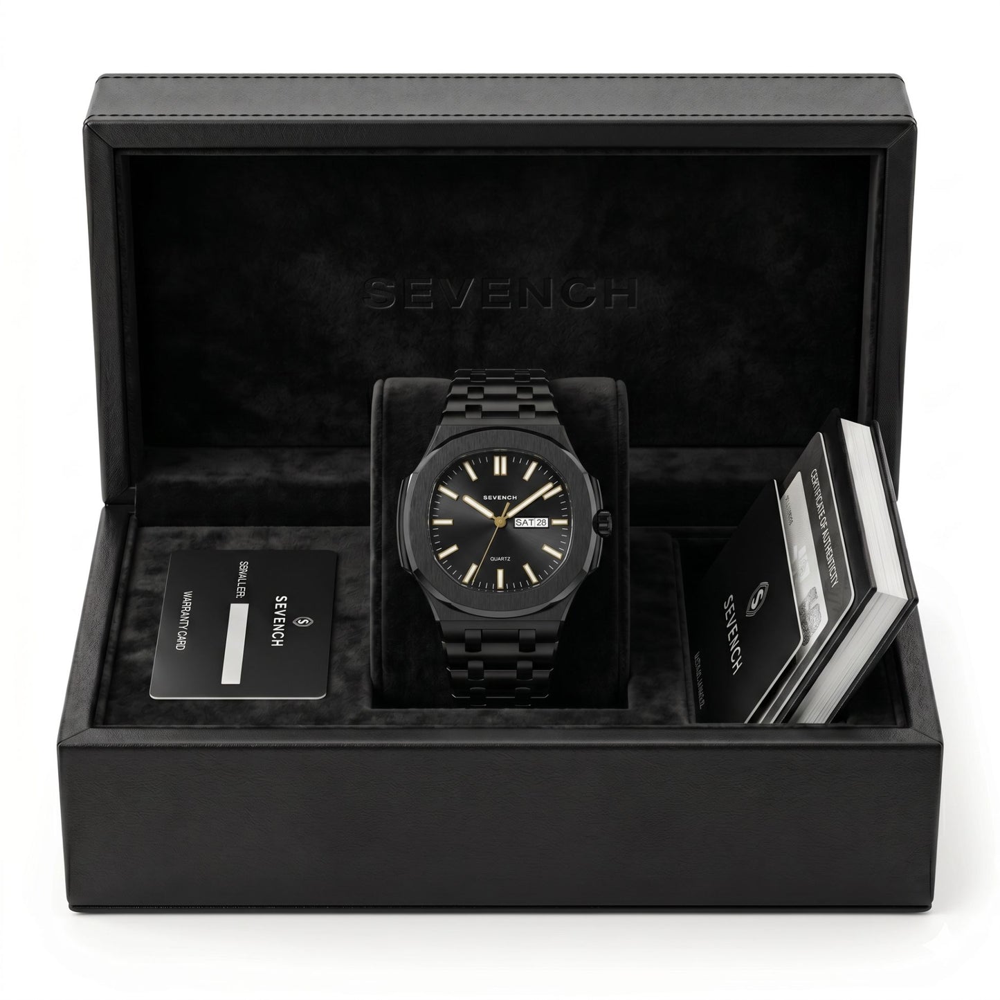 Box Sevench Legacy All Black | Affordable Men's Watch | Italian Quartz Movement & Water Resistant