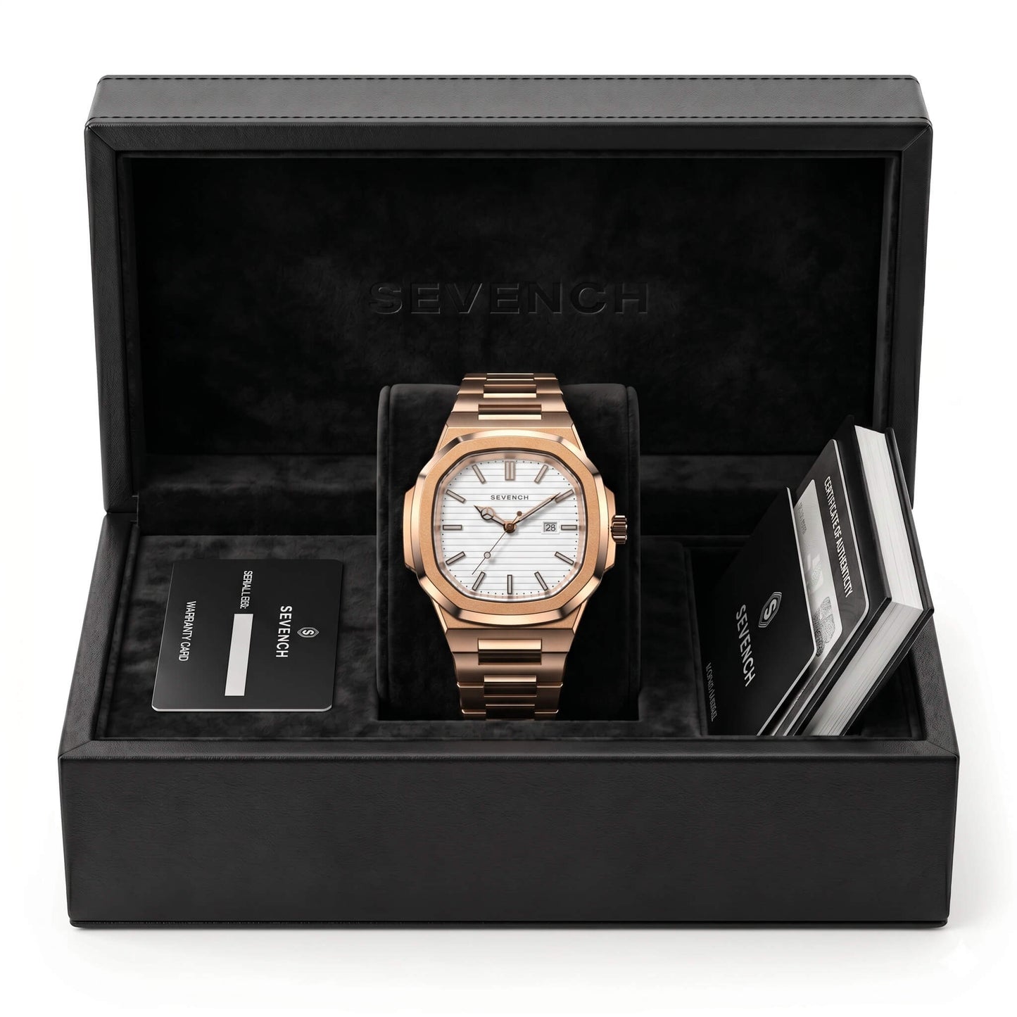 Box Sevench Origin Rose & White | Affordable Men's Watch | Italian Quartz Movement & Water Resistant