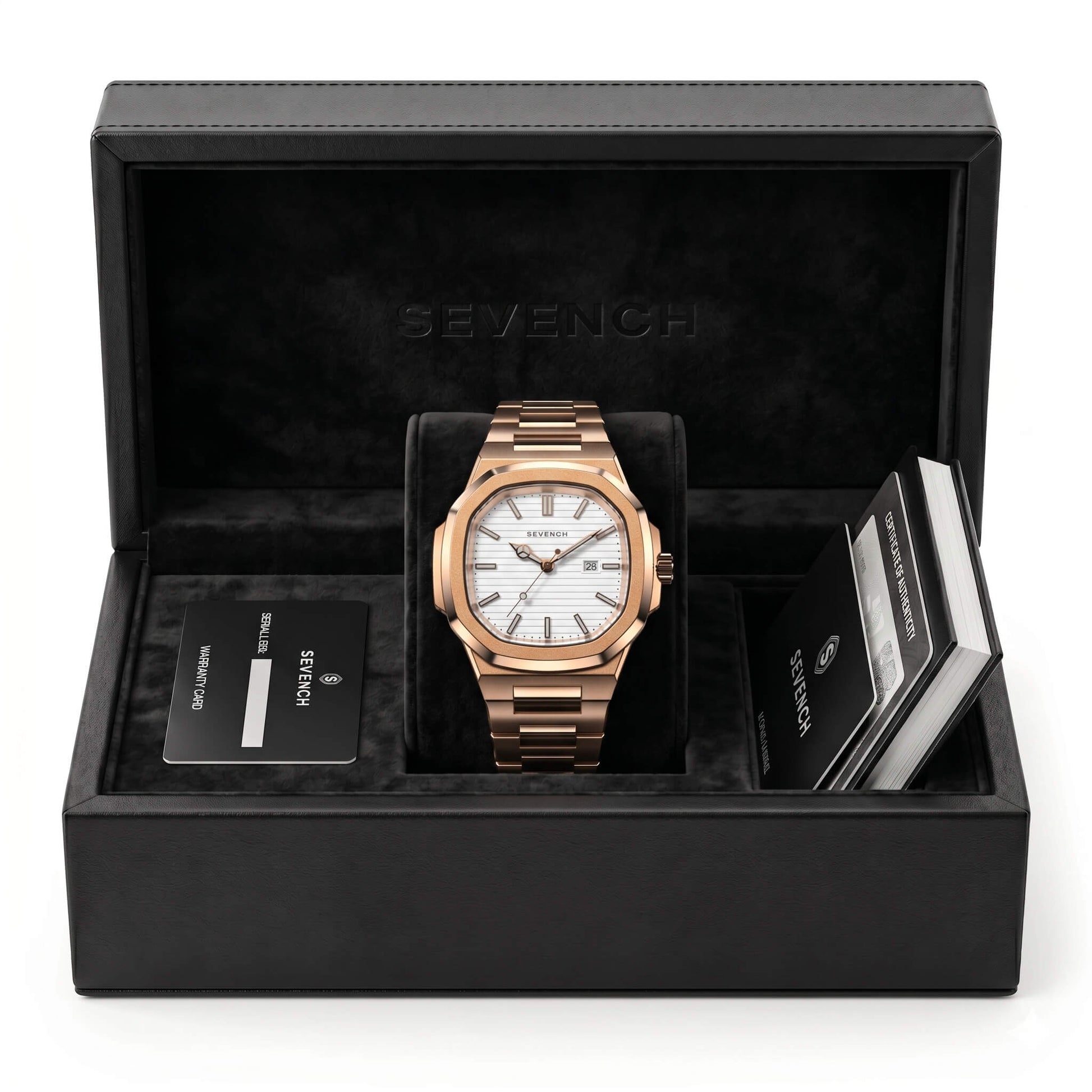 Box Sevench Origin Rose & White | Affordable Men's Watch | Italian Quartz Movement & Water Resistant