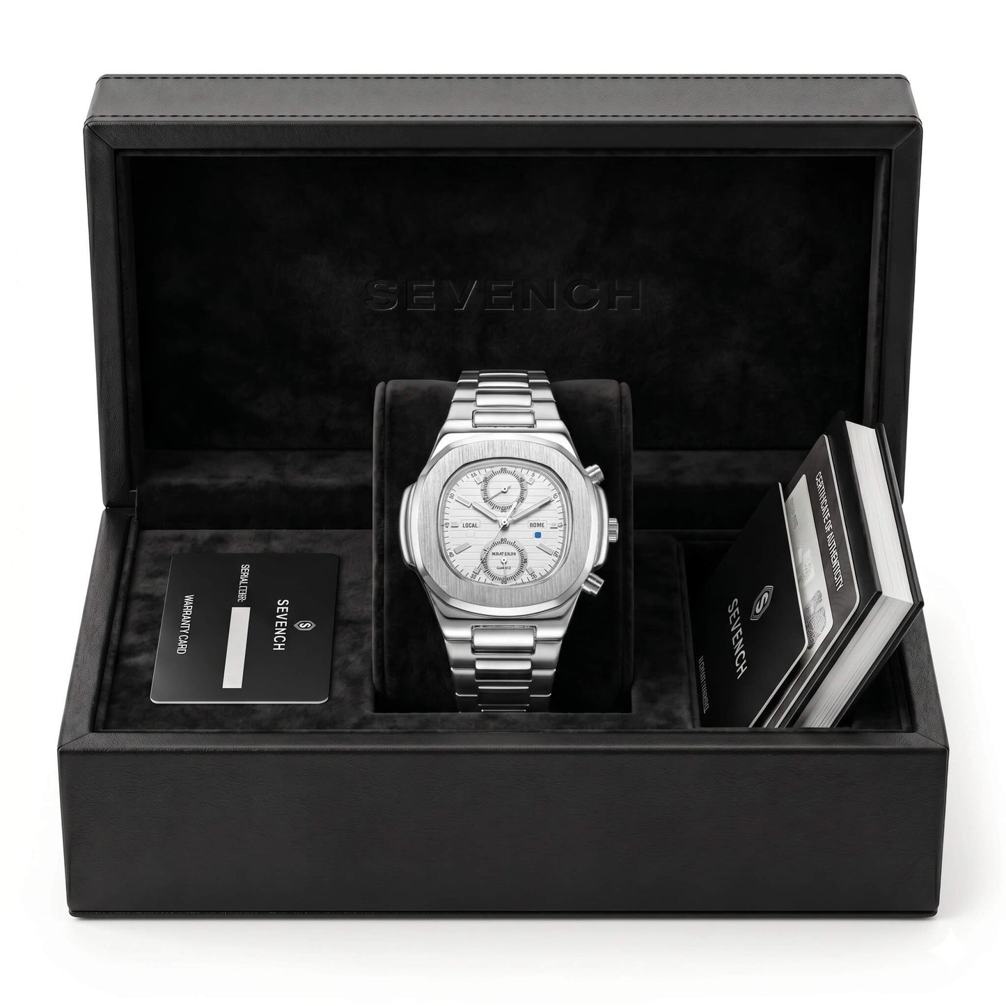 Box Sevench Prestige Silver & White | Affordable Men's Watch |  Quartz Movement & Water Resistant