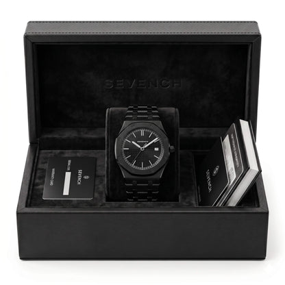 Box Sevench Summit All Black | Affordable Men's Watch | Stainless Steel | Quartz Movement | Water Resistant