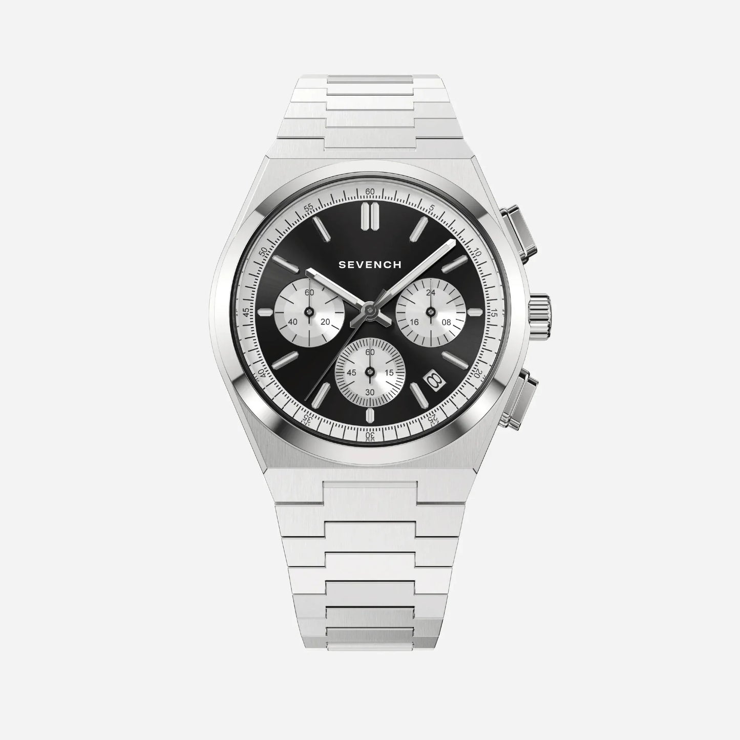 Sevench Capital Silver & Black | Affordable Men's Watch |  Quartz Movement & Water Resistant