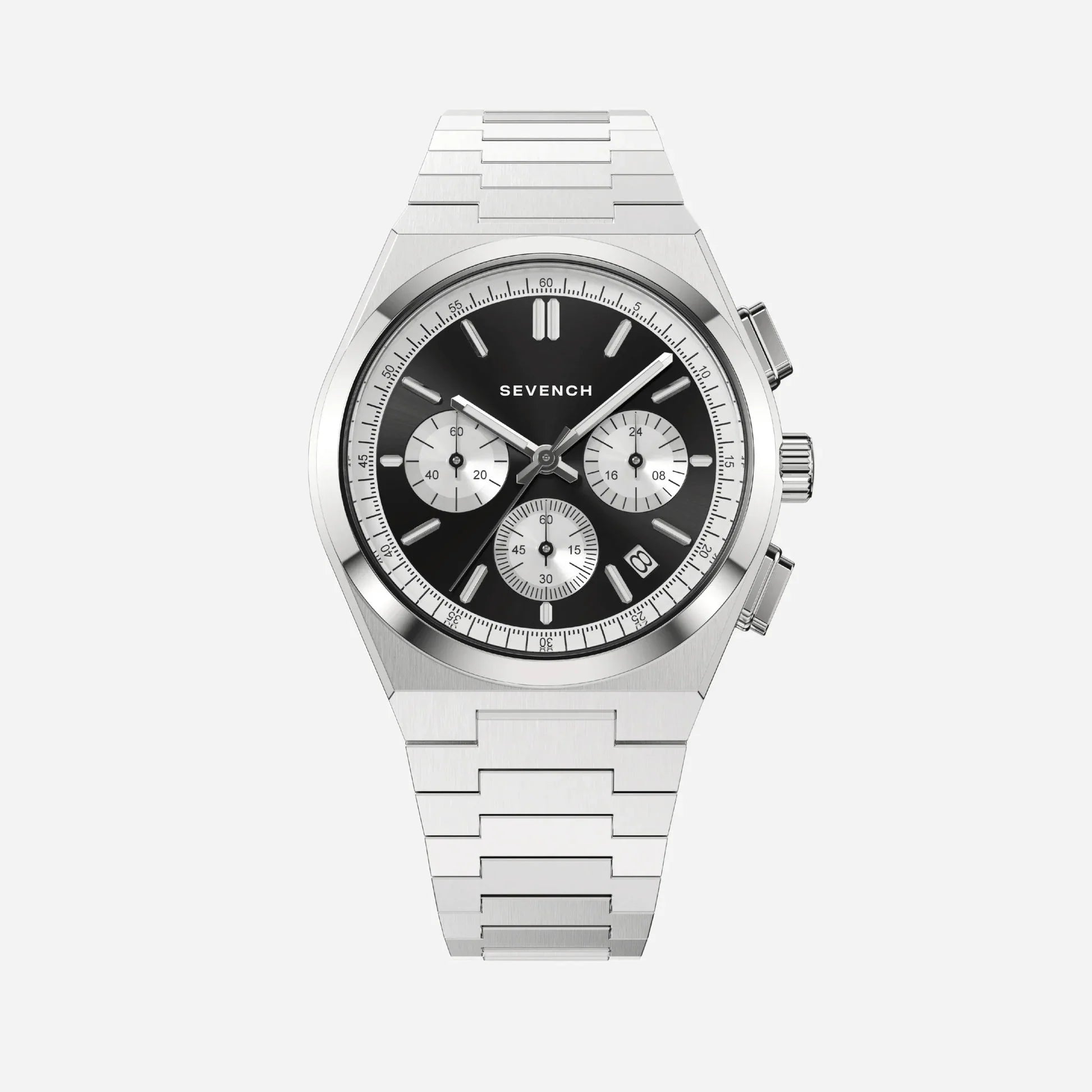 Sevench Capital Silver & Black | Affordable Men's Watch |  Quartz Movement & Water Resistant