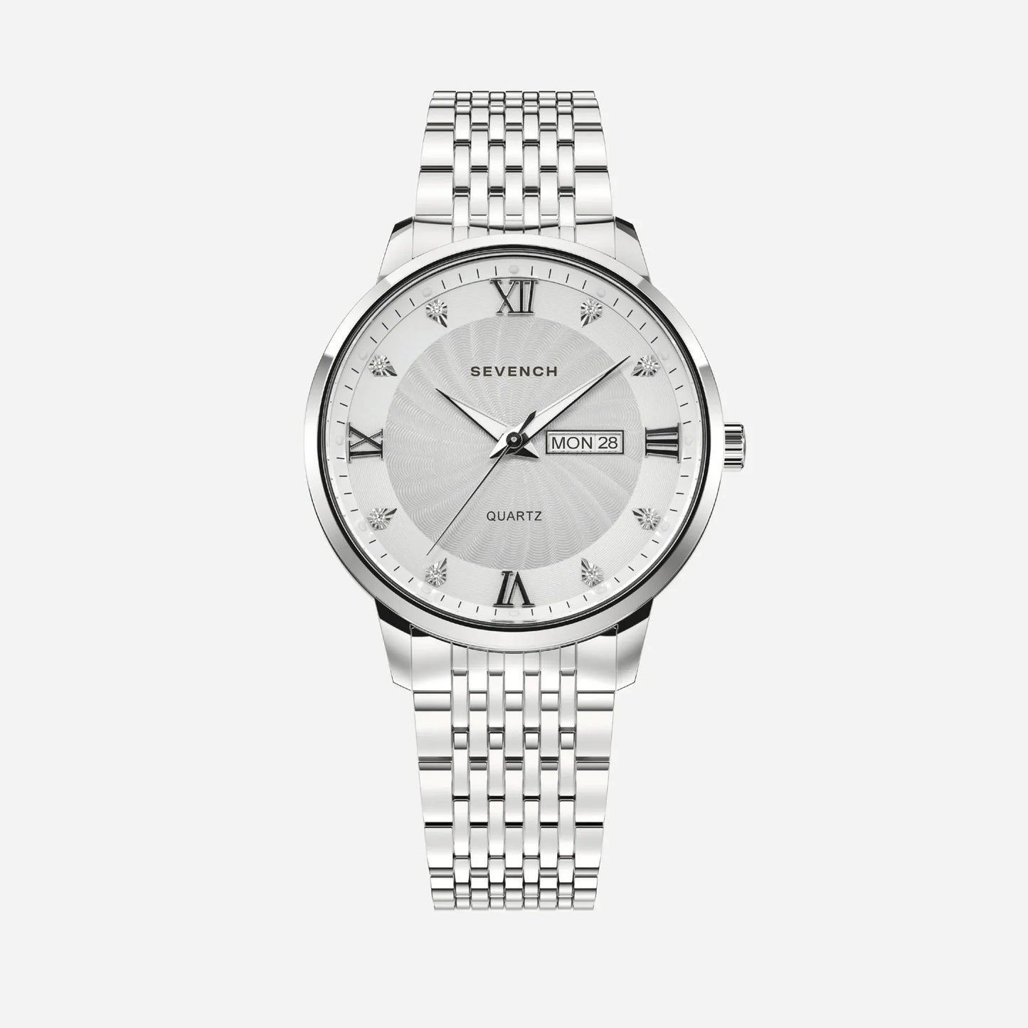Sevench Geneva Silver & White | Affordable Men's Watch |  Quartz Movement & Water Resistant