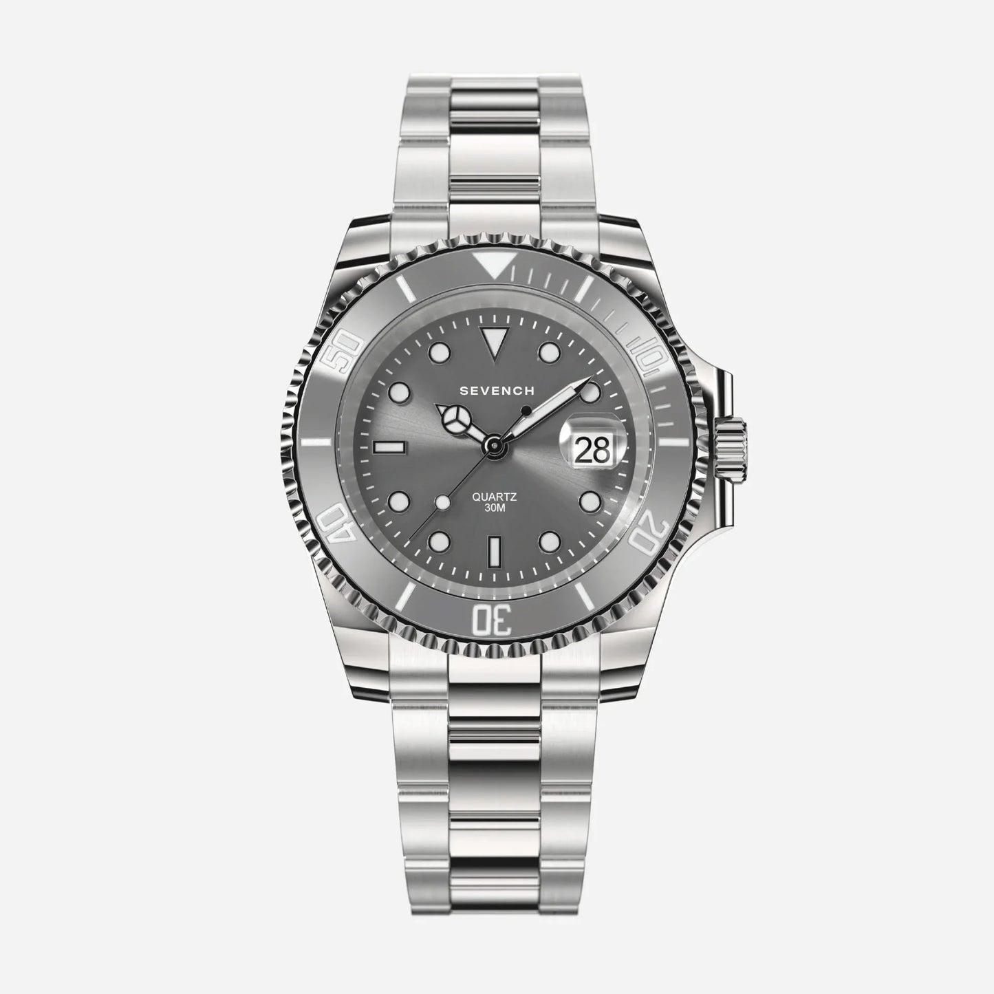 Sevench Horizon Silver & Grey | Affordable Men's Watch | Italian Quartz Movement & Water Resistant