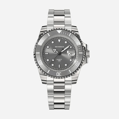 Sevench Horizon Silver & Grey | Affordable Men's Watch | Italian Quartz Movement & Water Resistant