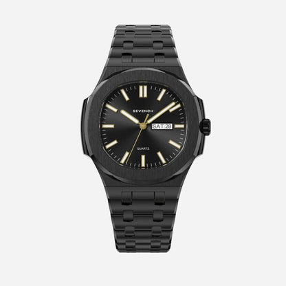 Sevench Legacy All Black | Affordable Men's Watch | Italian Quartz Movement & Water Resistant