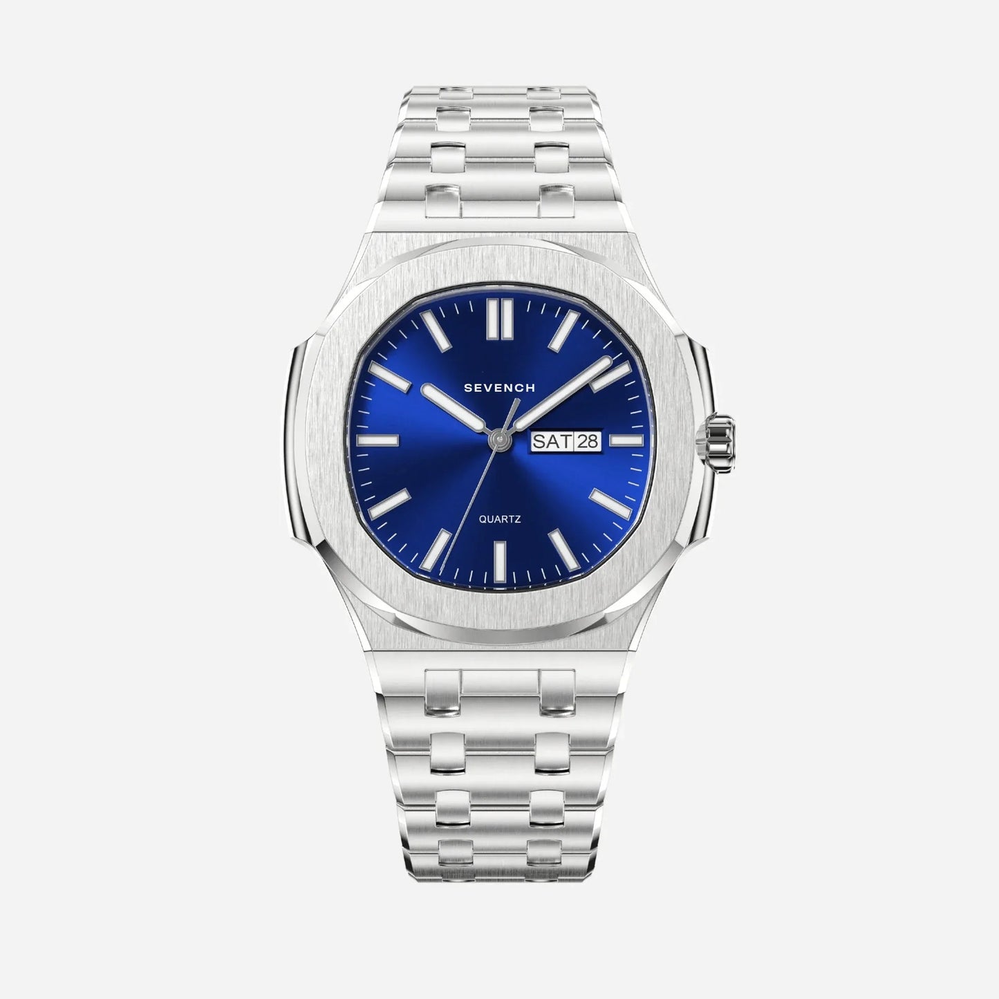 Sevench Legacy Silver & Blue | Affordable Men's Watch | Italian Quartz Movement & Water Resistant