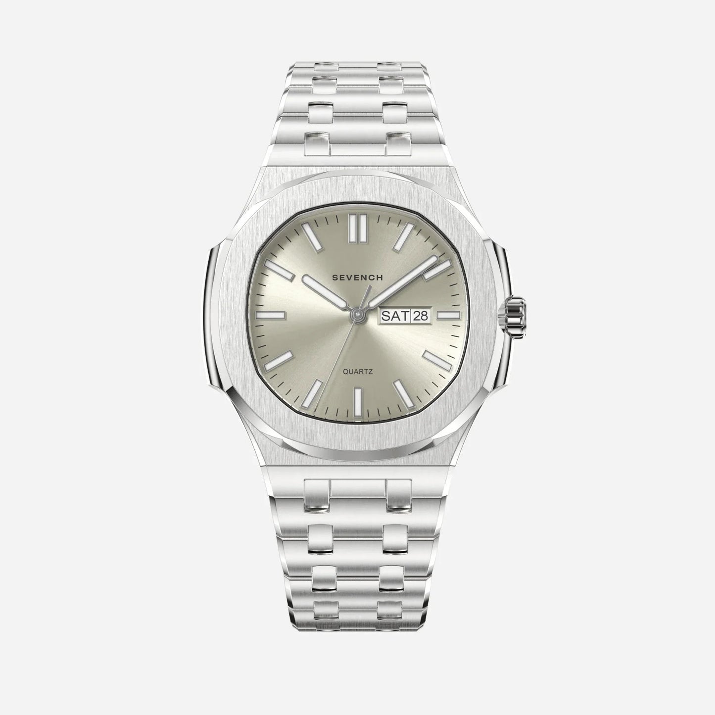 Sevench Legacy Silver & Pearl | Affordable Men's Watch | Italian Quartz Movement & Water Resistant