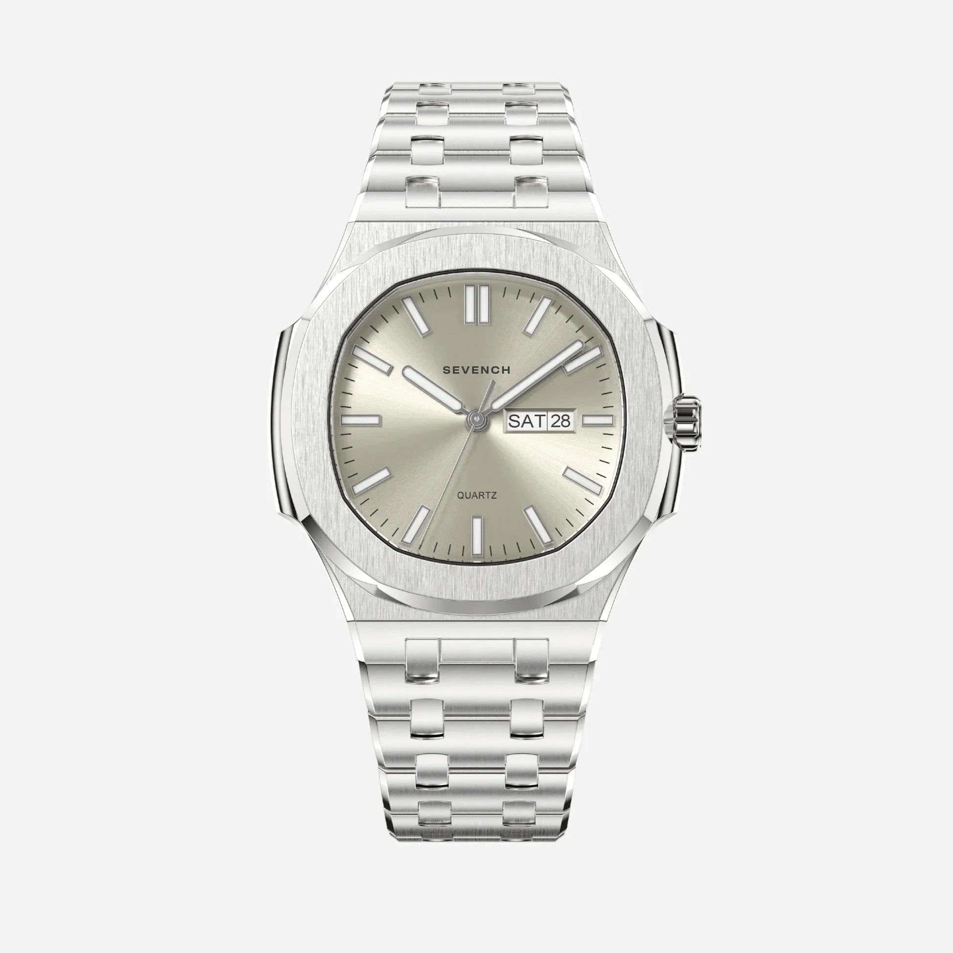 Sevench Legacy Silver & Pearl | Affordable Men's Watch | Italian Quartz Movement & Water Resistant