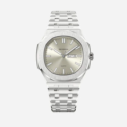 Sevench Legacy Silver & Pearl | Affordable Men's Watch | Italian Quartz Movement & Water Resistant