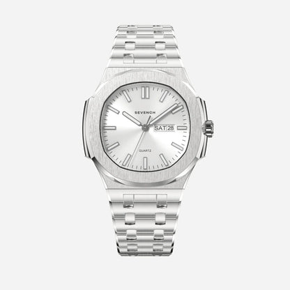 Sevench Legacy Silver & White | Affordable Men's Watch | Italian Quartz Movement & Water Resistant