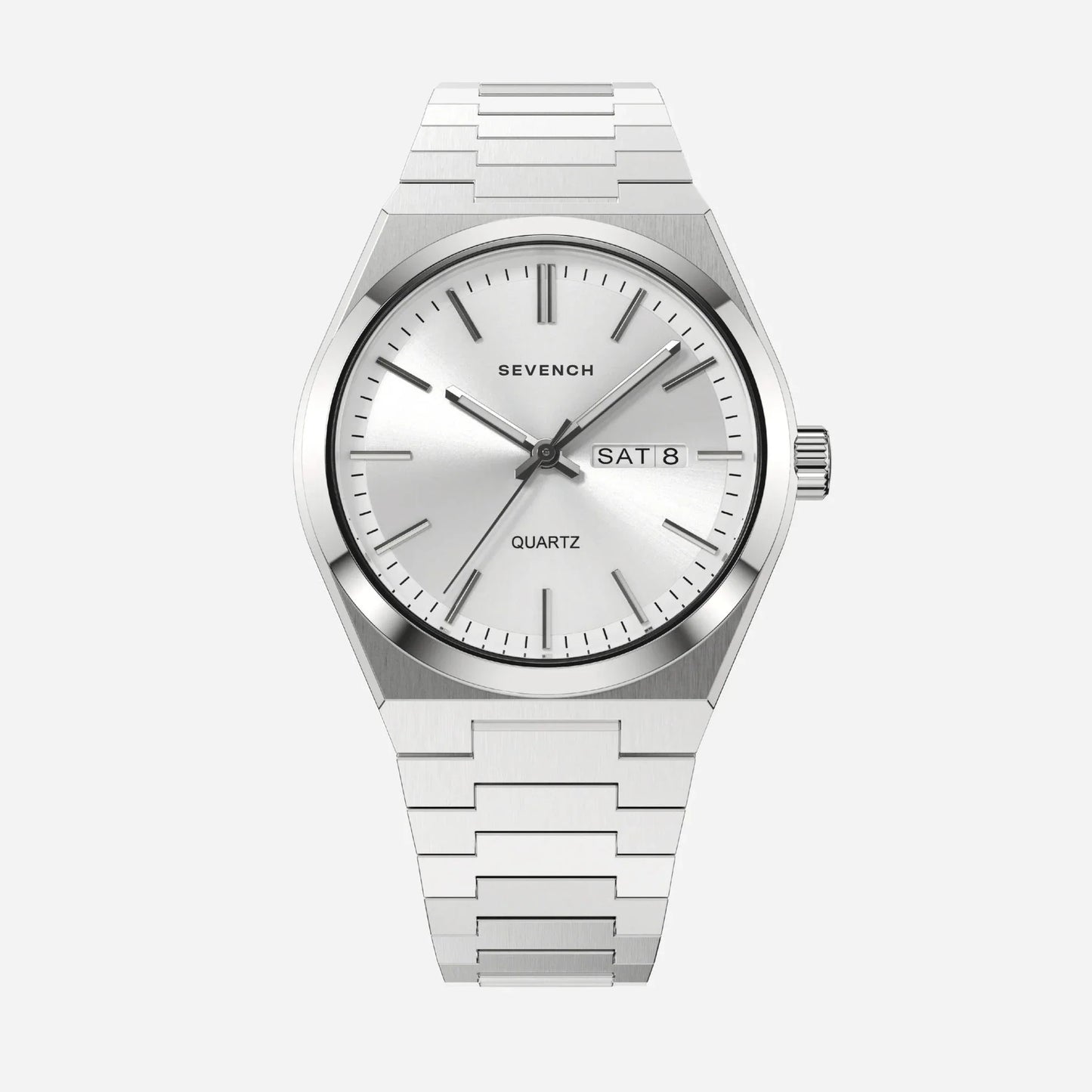 Sevench No.7 Sliver & White | Affordable Men's Watch | Italian Quartz Movement & Water Resistant