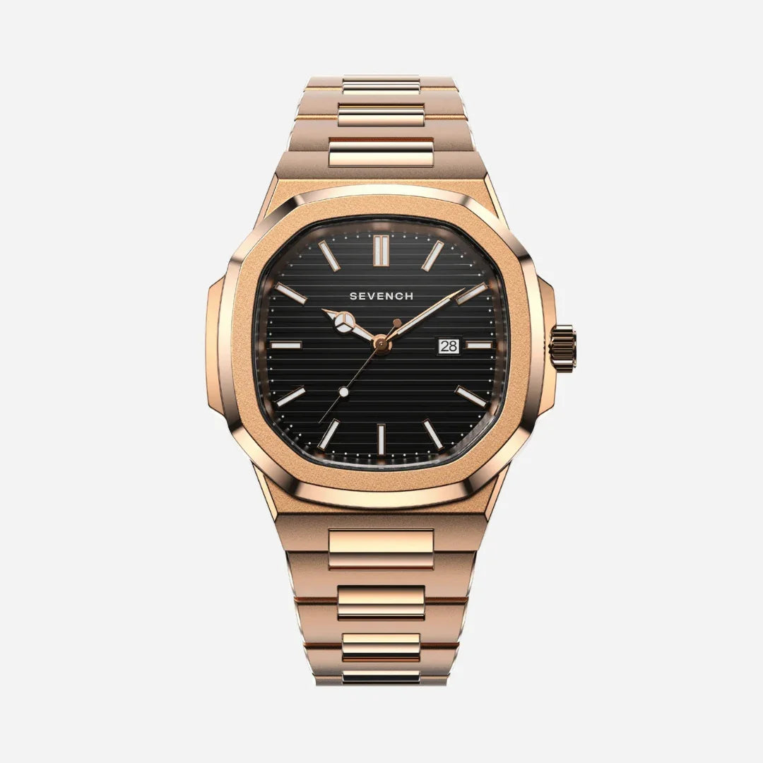 Sevench Origin Rose & Black | Affordable Men's Watch | Italian Quartz Movement & Water Resistant