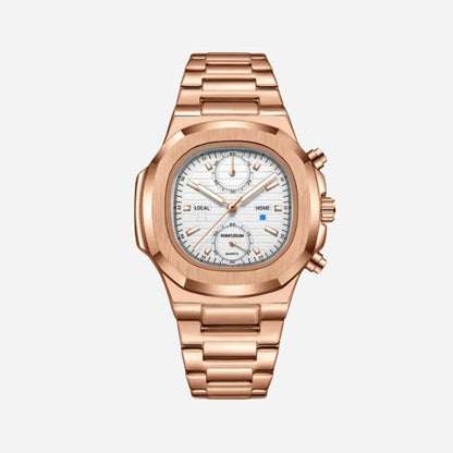 Sevench Prestige Gold Rose & White | Affordable Men's Watch |  Quartz Movement & Water Resistant