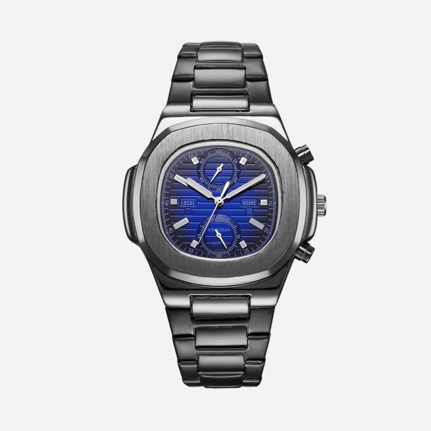 Sevench Prestige Silver, Black & Blue | Affordable Men's Watch |  Quartz Movement & Water Resistant