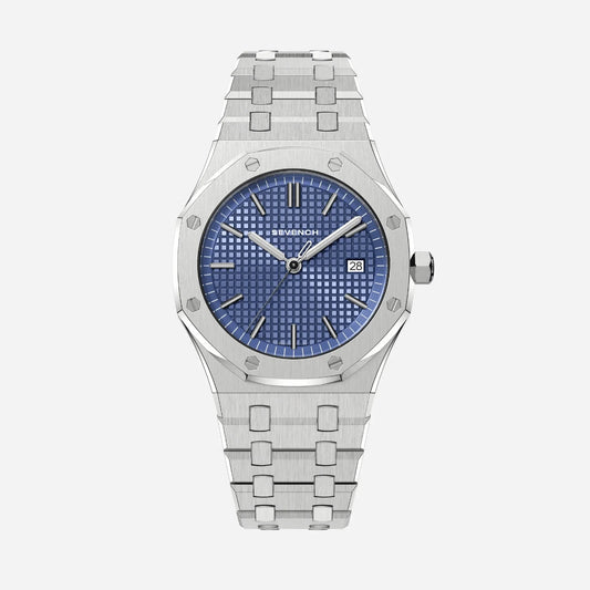 Sevench Summit Silver & Blue | Affordable Men's Watch | Stainless Steel | Quartz Movement | Water Resistant