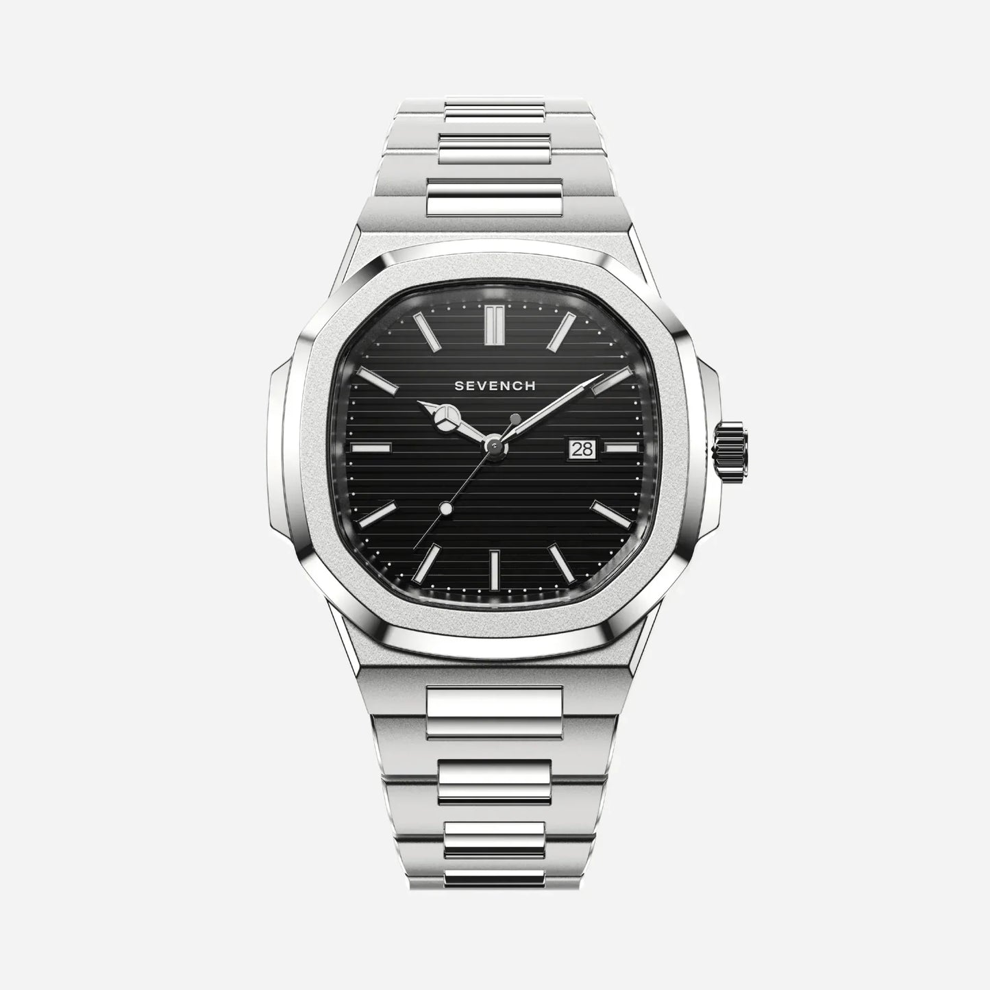 Sevench Valen Silver & Black | Affordable Men's Watch | Italian Quartz Movement & Water Resistant 