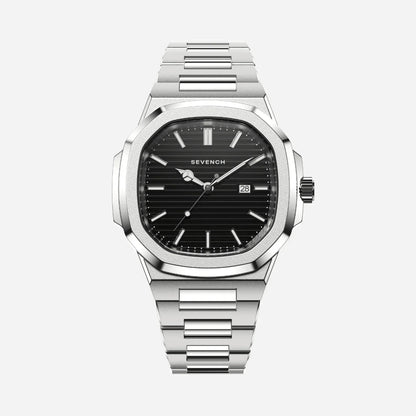 Sevench Valen Silver & Black | Affordable Men's Watch | Italian Quartz Movement & Water Resistant 