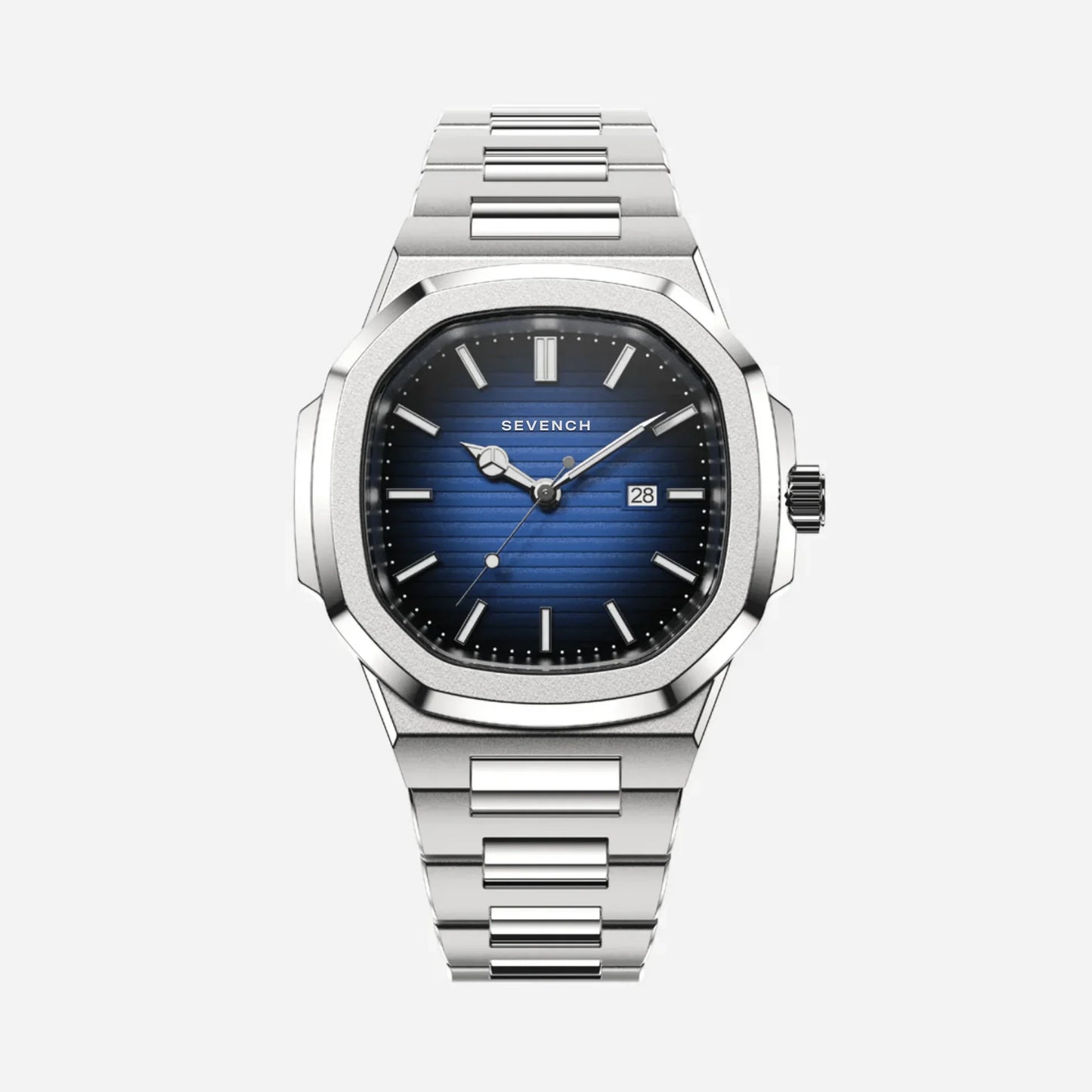 Sevench Valen Silver & Blue | Affordable Men's Watch | Italian Quartz Movement & Water Resistant
