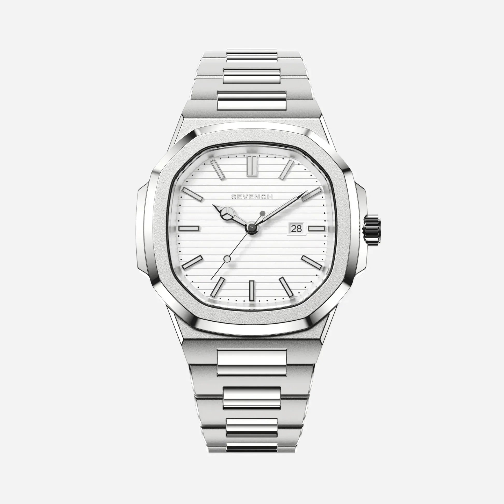 Sevench Valen Silver & White | Affordable Men's Watch | Italian Quartz Movement & Water Resistant 